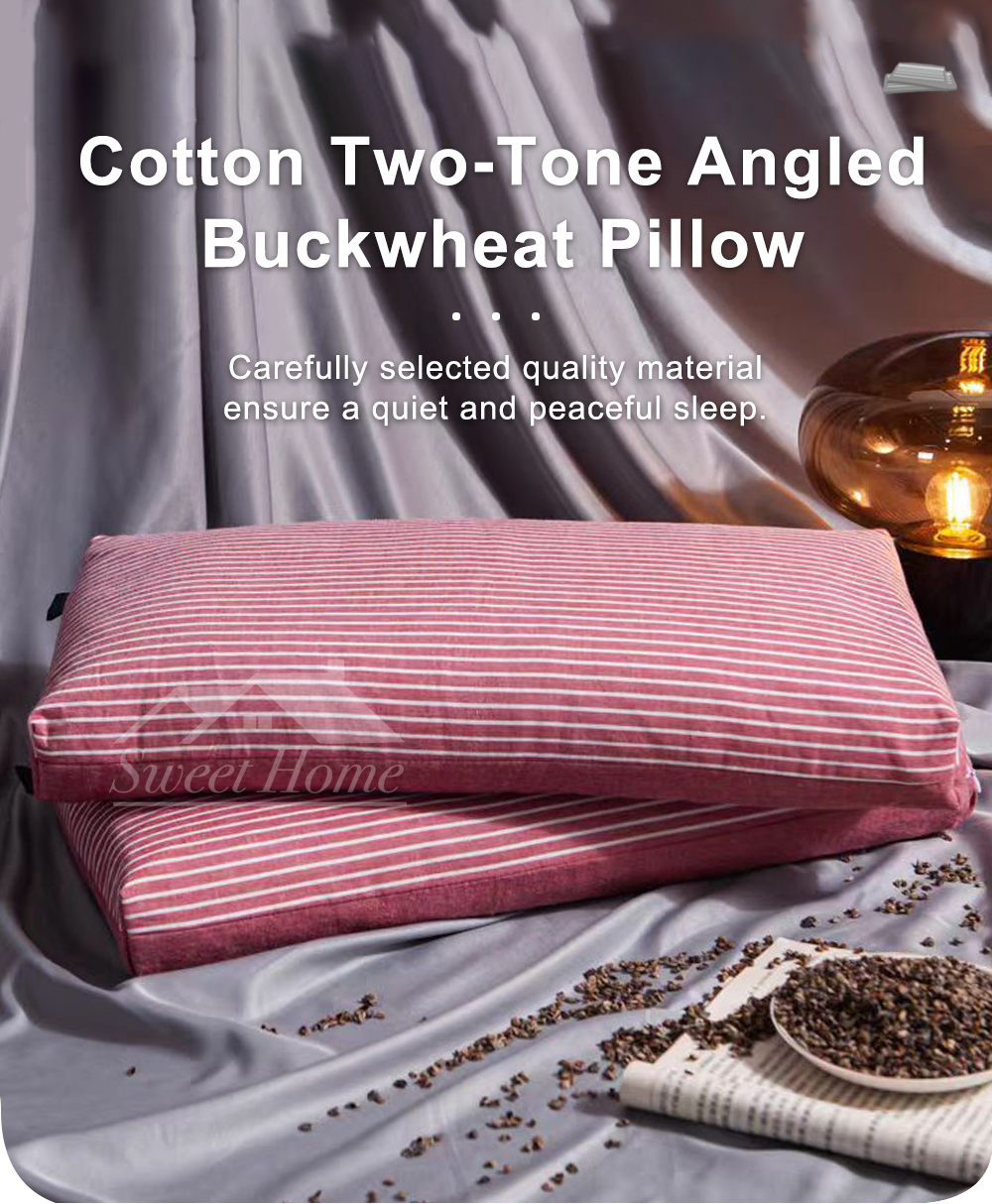 Cotton Two-Tone Angled Buckwheat Pillow-1